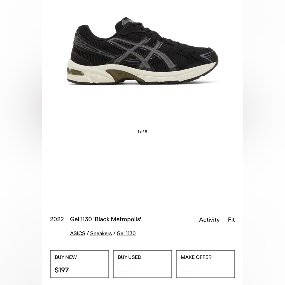 ASICS black metropolis. Men’s shoes sz 8.5